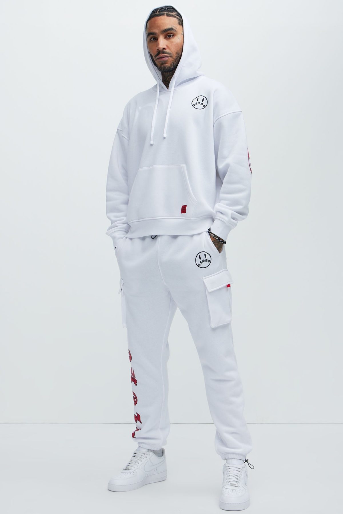 Never Alone Cargo Sweatpant - White