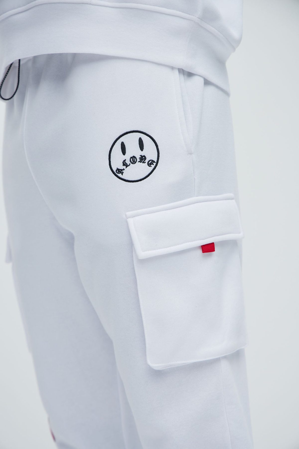 Never Alone Cargo Sweatpant - White