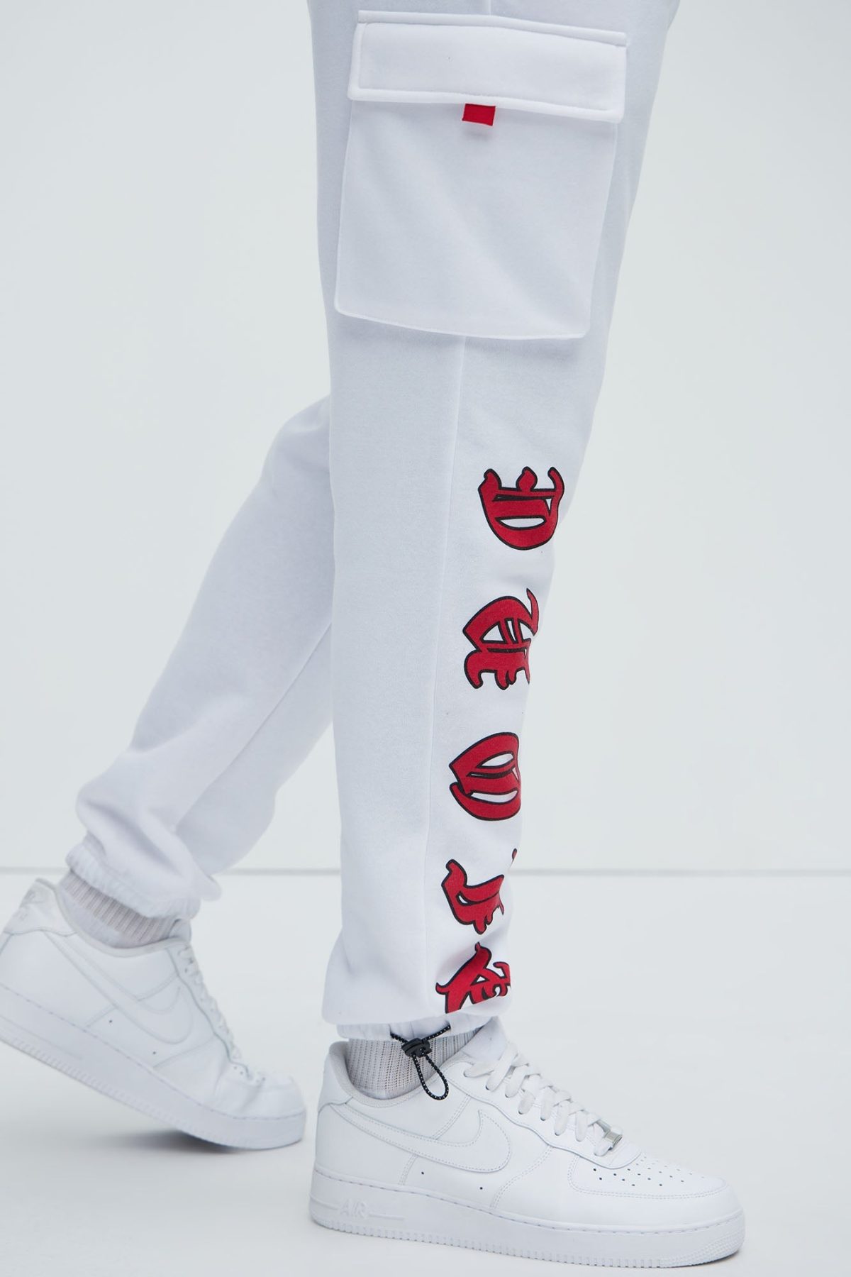 Never Alone Cargo Sweatpant - White