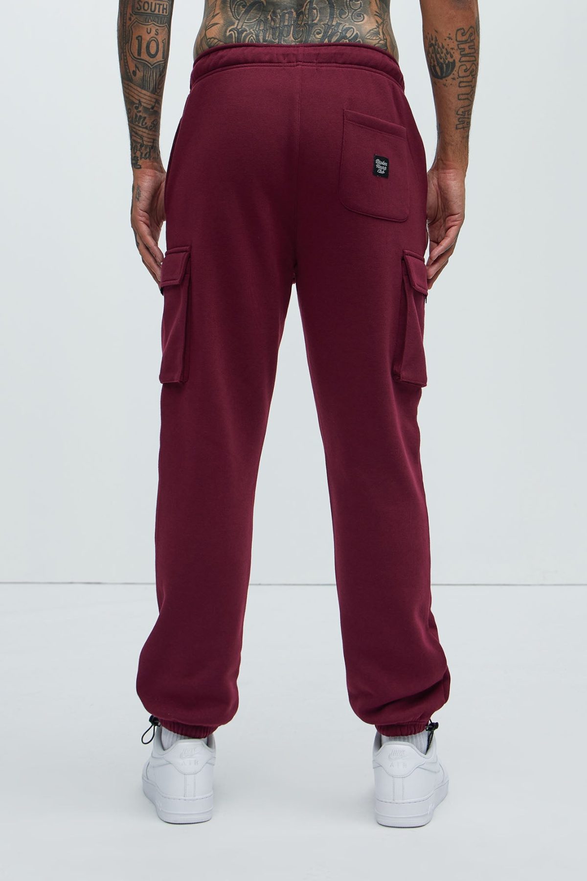 Never Alone Cargo Sweatpant - Burgundy