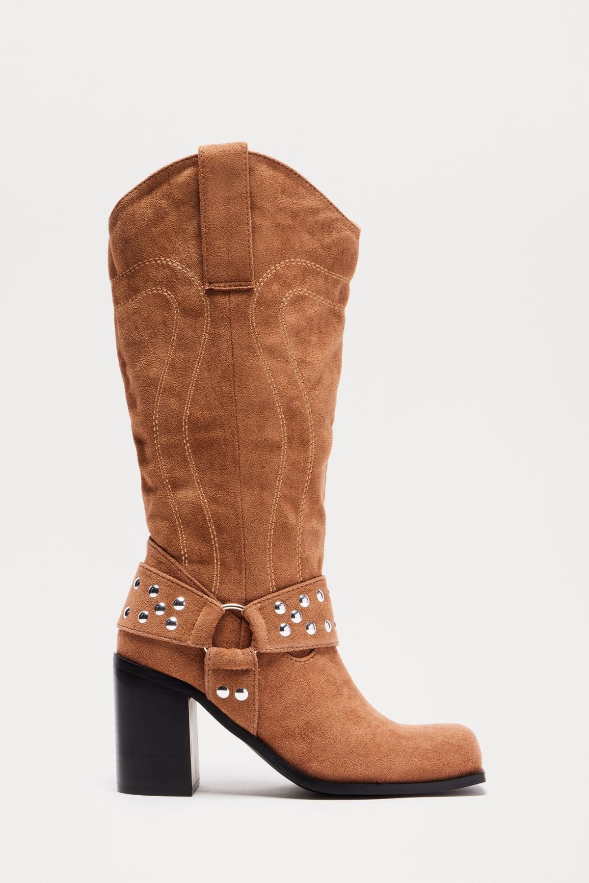 River Moto Knee High Boots - Tan