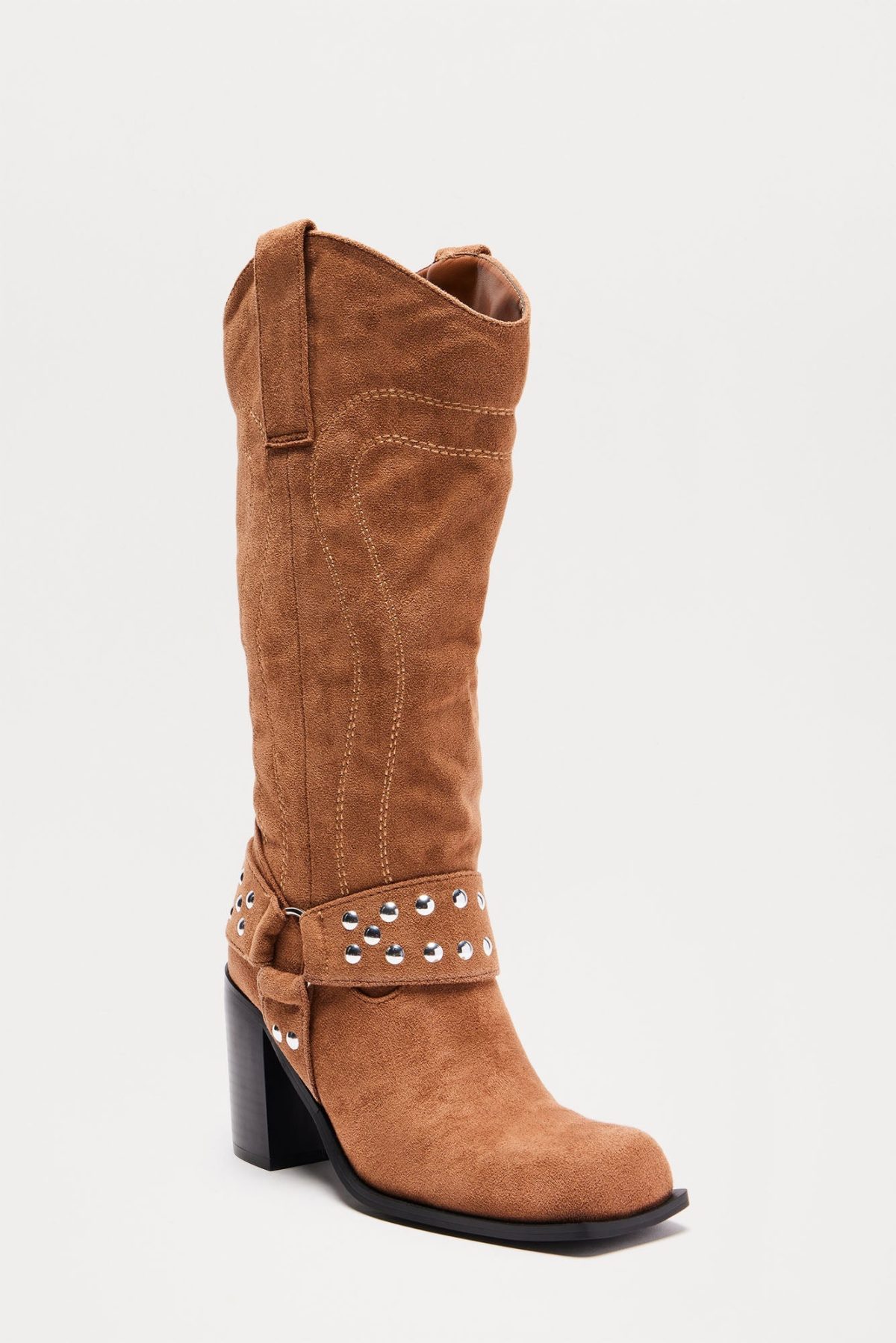 River Moto Knee High Boots - Tan