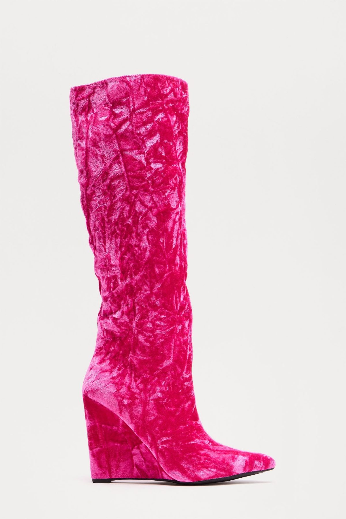 Barkley Velvet Knee High Boots - Burgundy