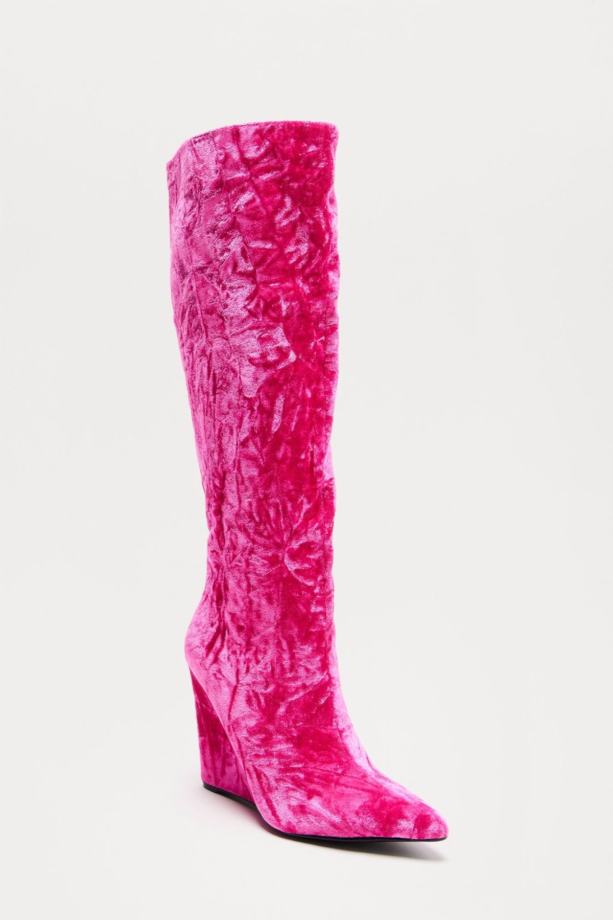 Barkley Velvet Knee High Boots - Burgundy