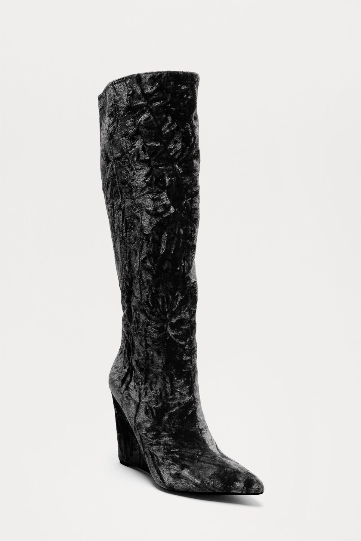 Barkley Velvet Knee High Boots - Black