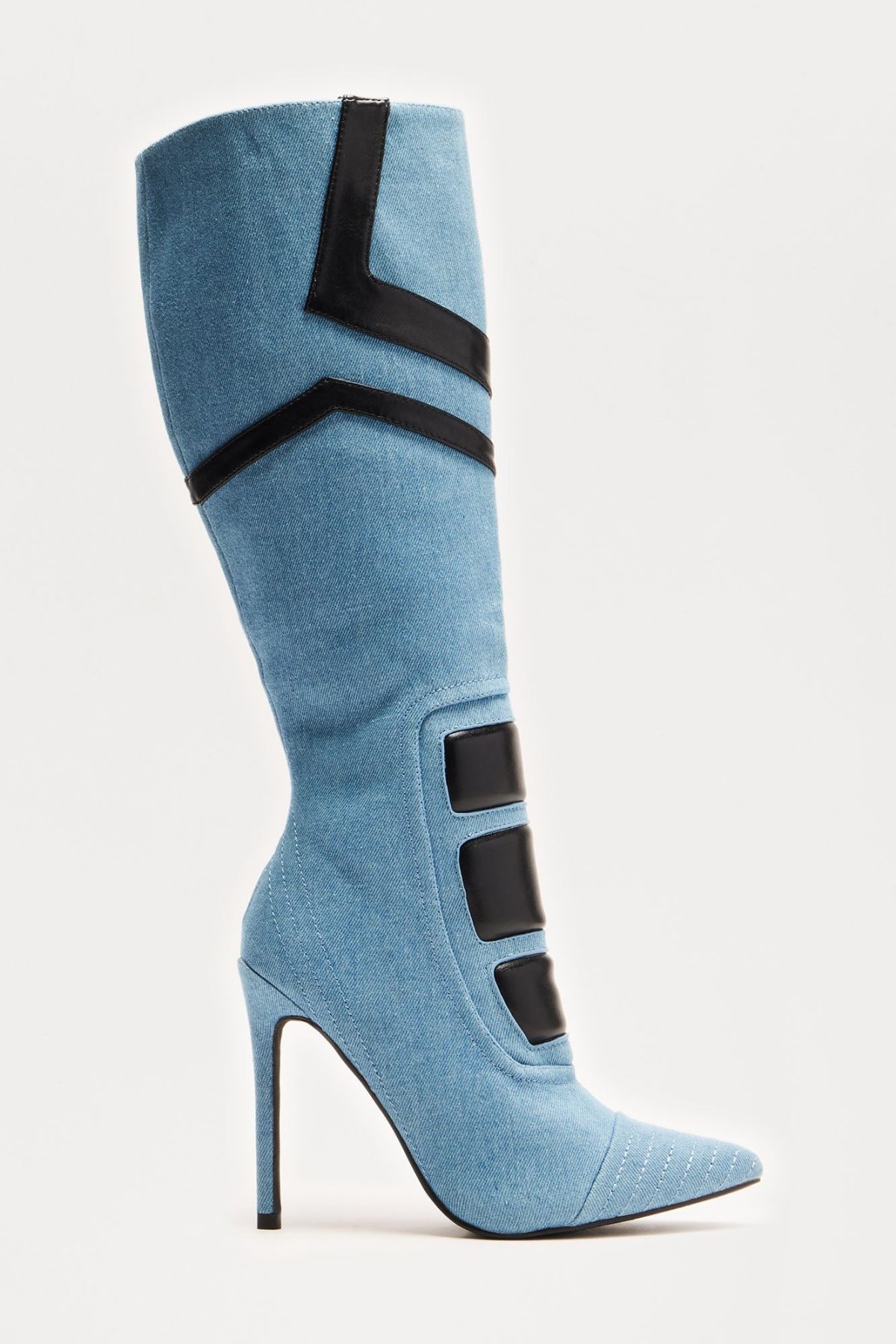 Tokyo Drift Knee High Boots - Denim