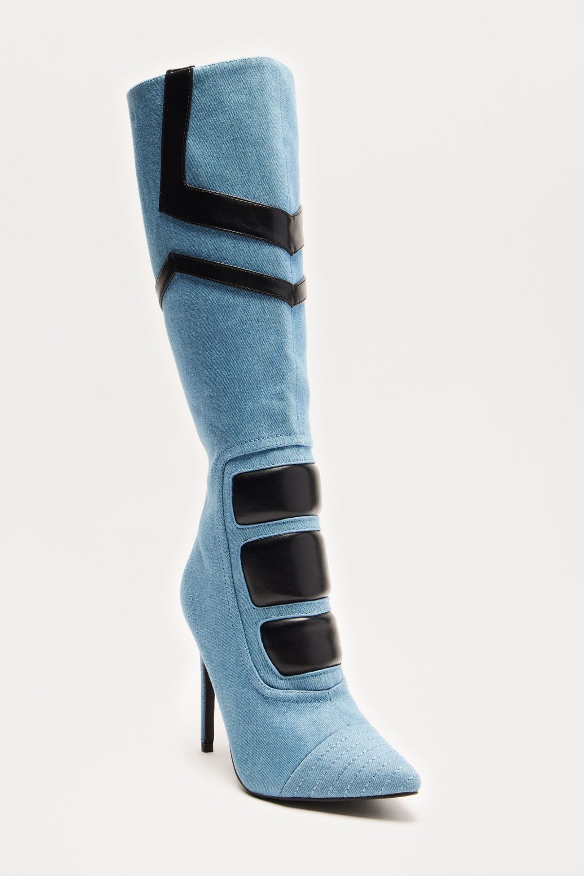 Tokyo Drift Knee High Boots - Denim