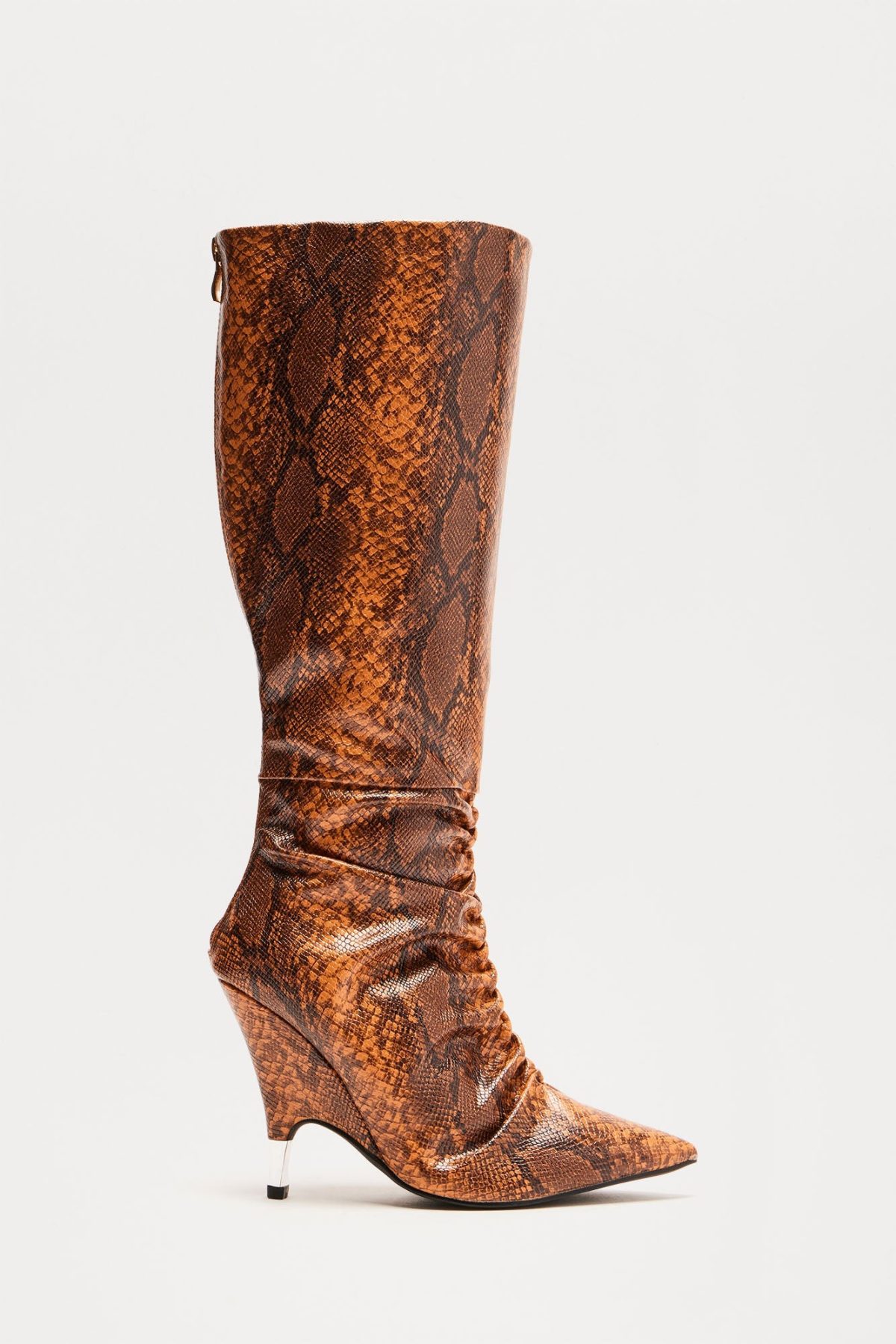 Nadia Knee High Boots - Brown Combo