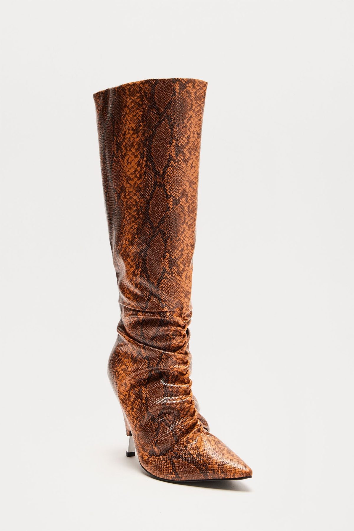 Nadia Knee High Boots - Brown Combo