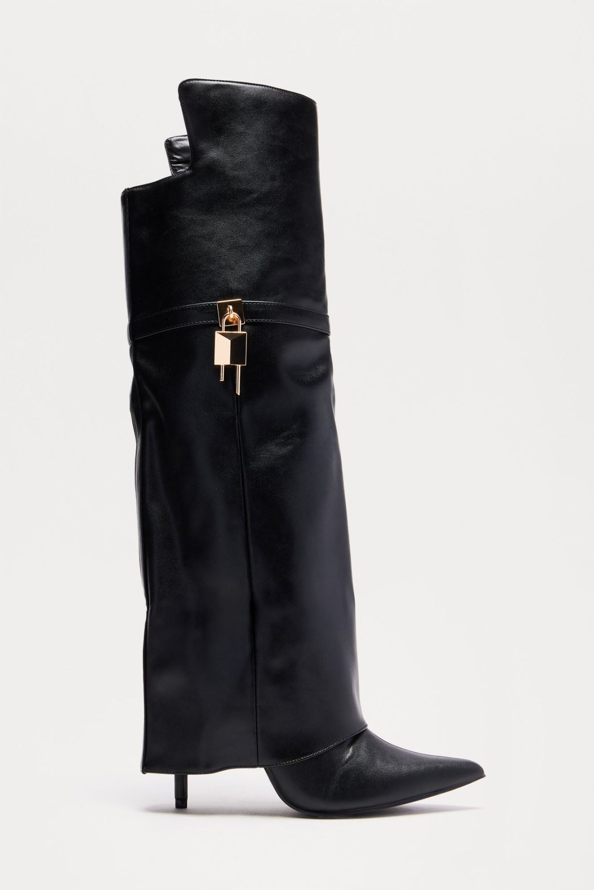 Leyah Thigh High Boots - Black