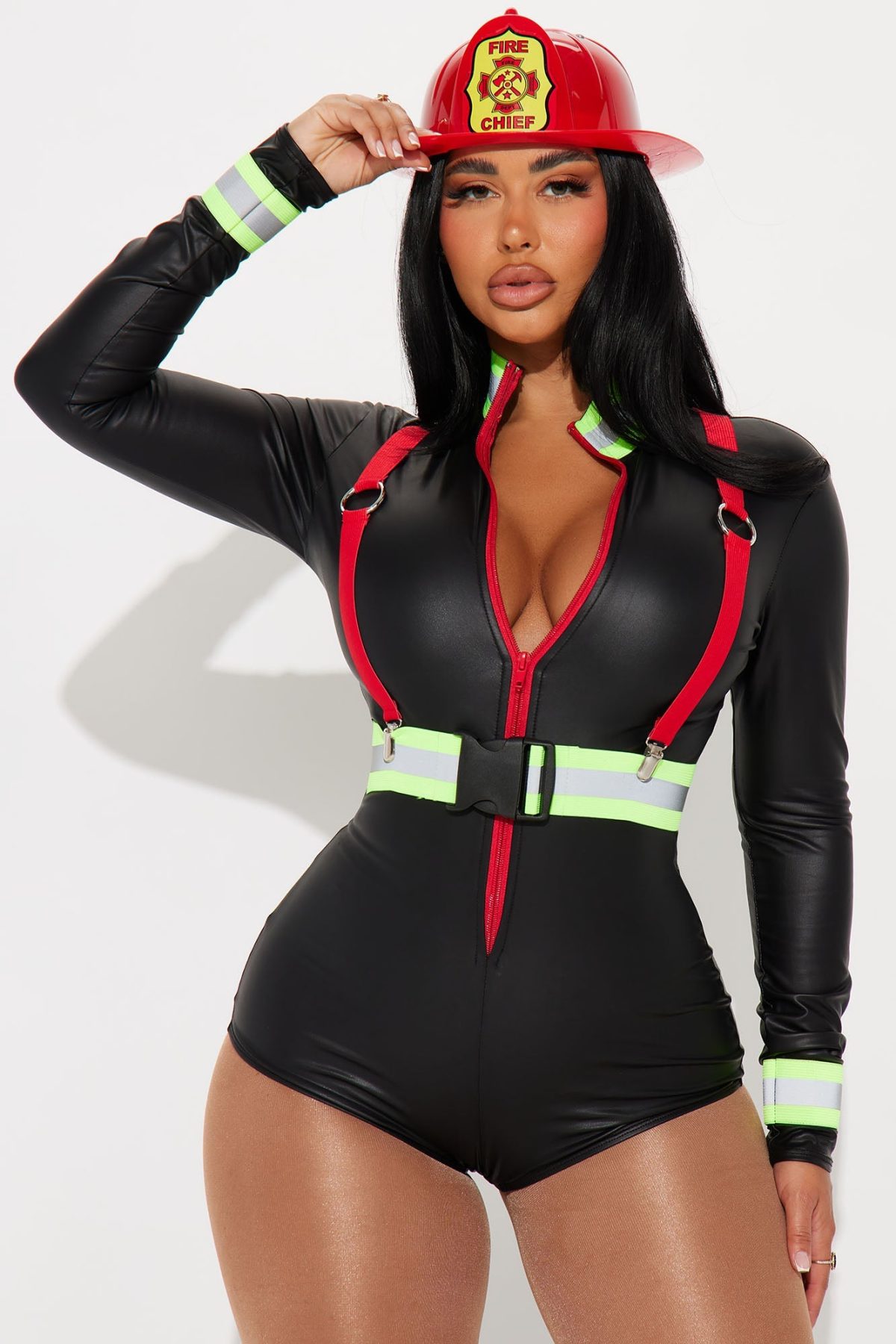 Hot In Here Firefighter 3 Piece Costume Set - Black