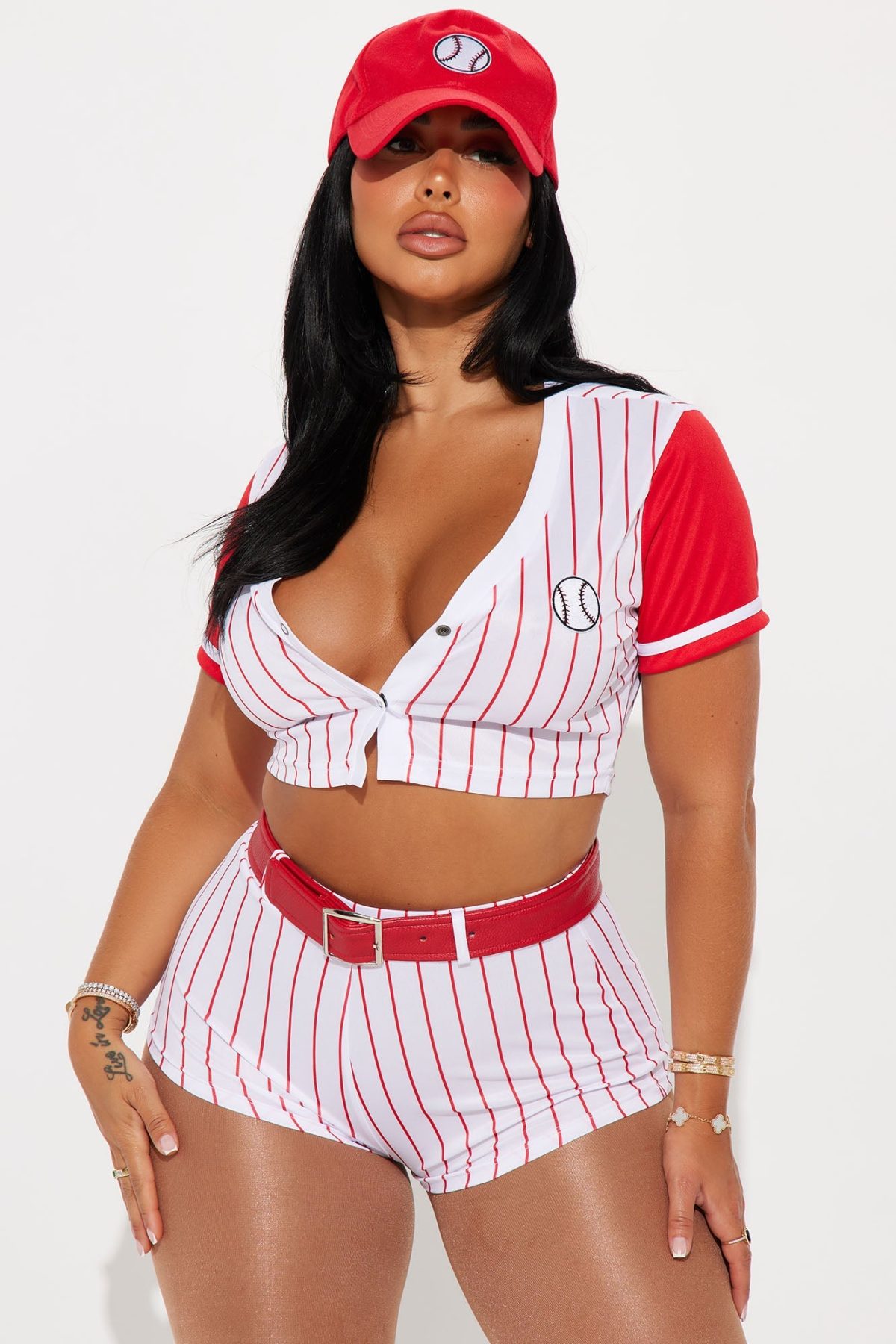 Baseball Star 4 Piece Costume Set - Red/White