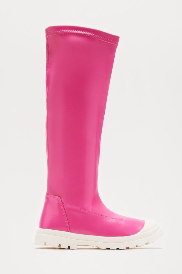 Mini Puddle Hopper Over The Knee Boots - Hot Pink