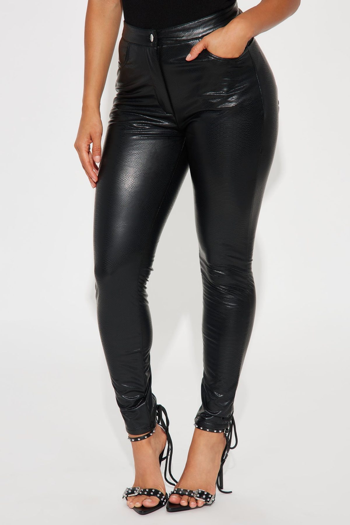 DJ's Girlfriend Lace Up Skinny Pant - Black