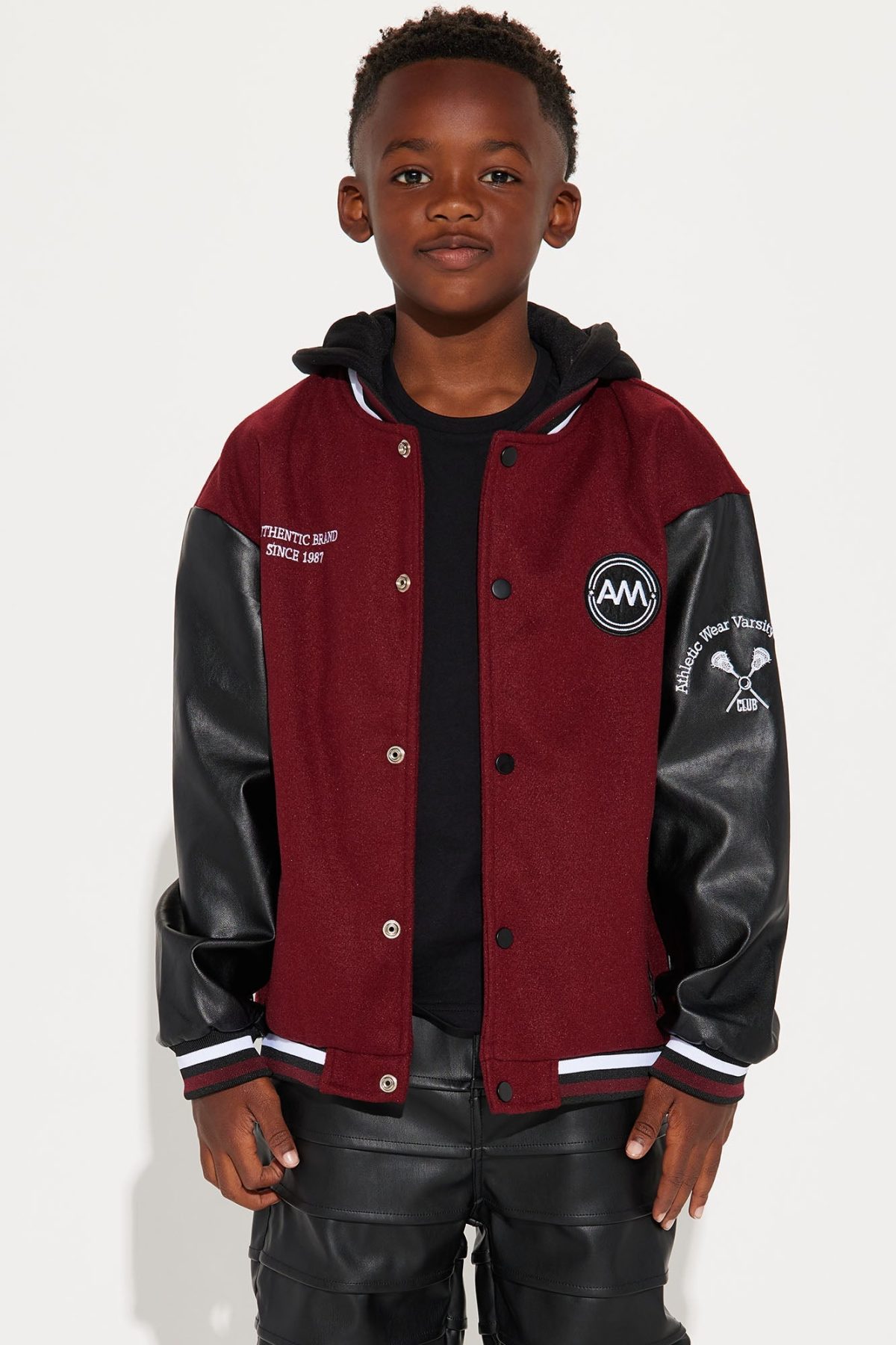 Mini Most Popular Varsity Jacket - Burgundy