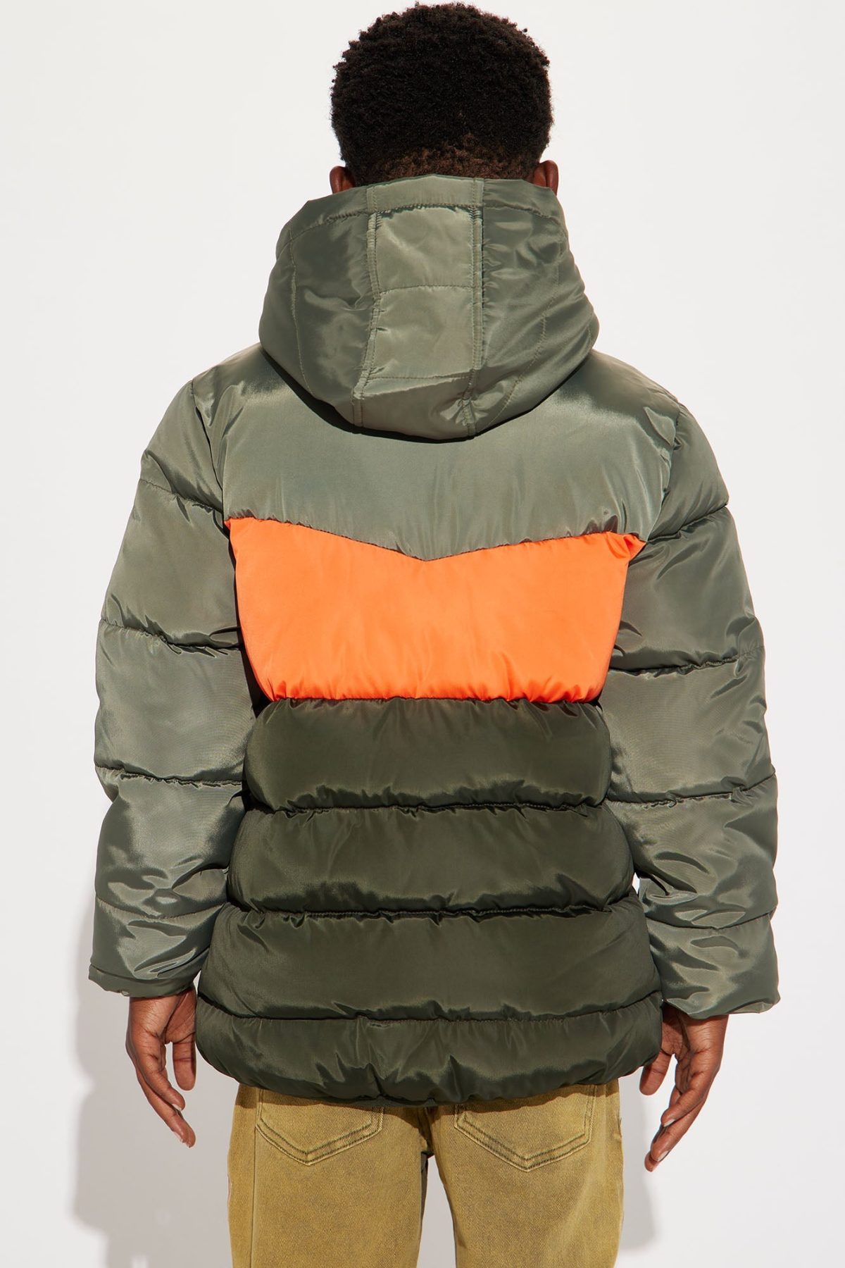 Mini Keep It Rising Colorblock Puffer - Orange/combo