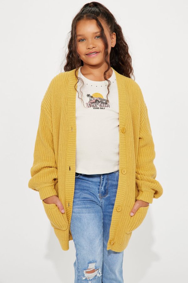 Mini Be My Best Friend Cardigan - Gold