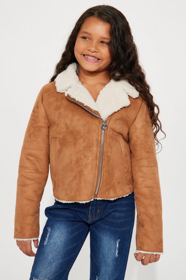 Mini Cold Yet Cute Moto Jacket - Brown