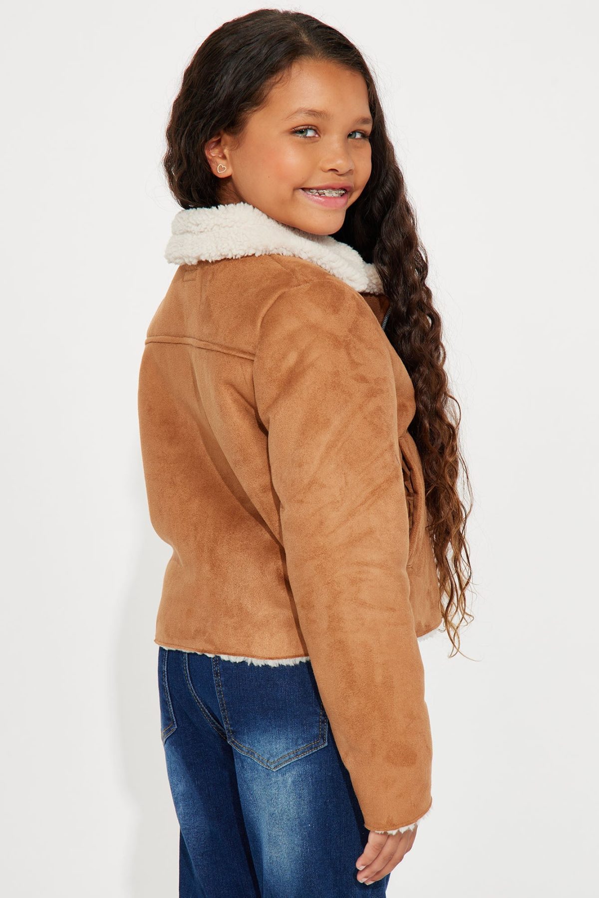 Mini Cold Yet Cute Moto Jacket - Brown