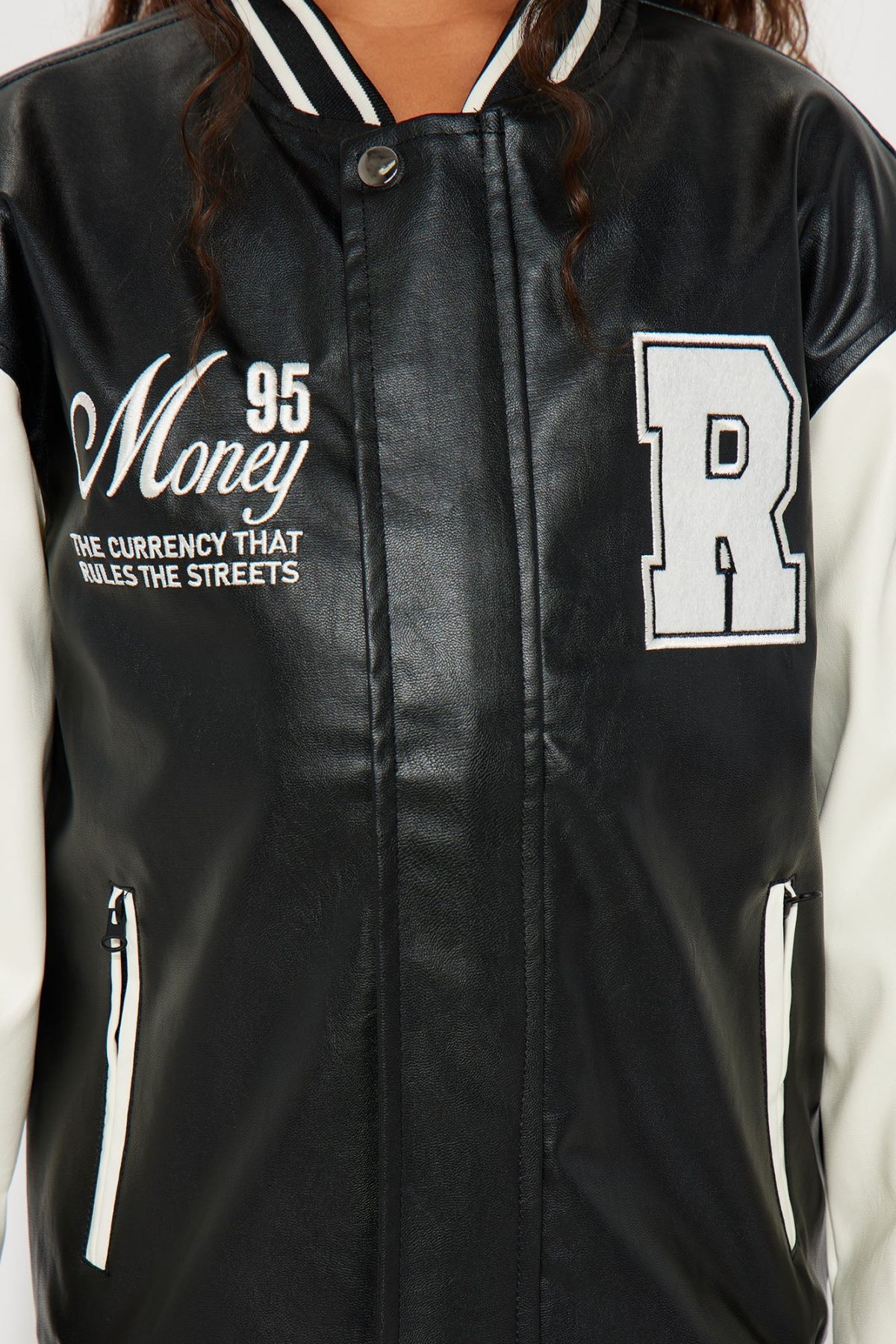 Mini Star Athlete Varsity Jacket - Black/White