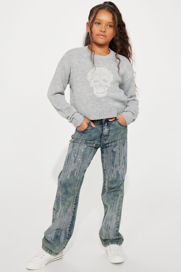 Mini Check This Rhinestone Jeans - Medium Wash