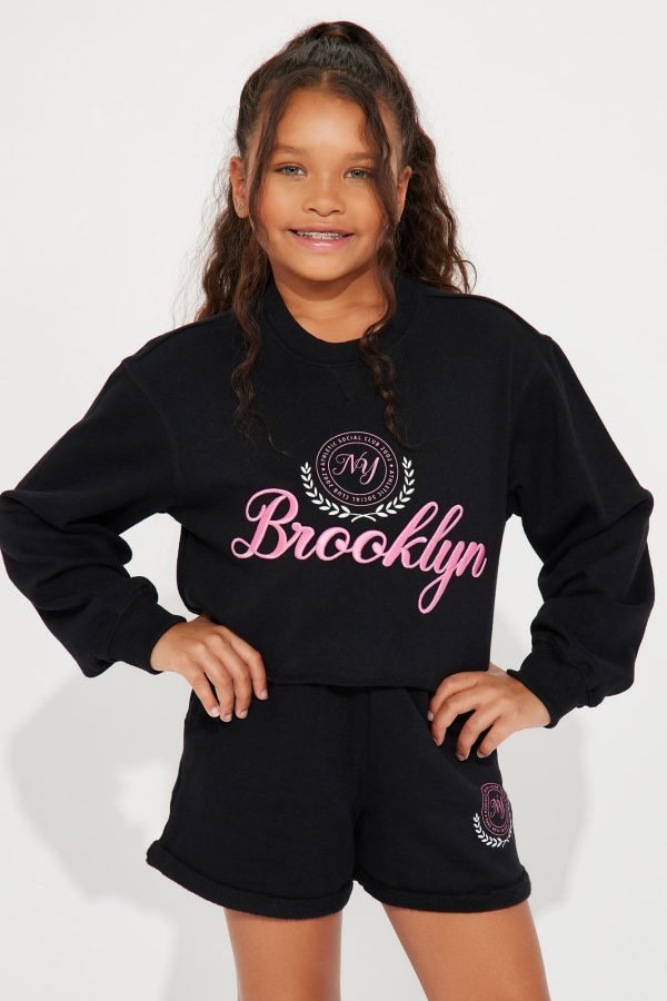 Mini Brooklyn Fleece Short Set - Black