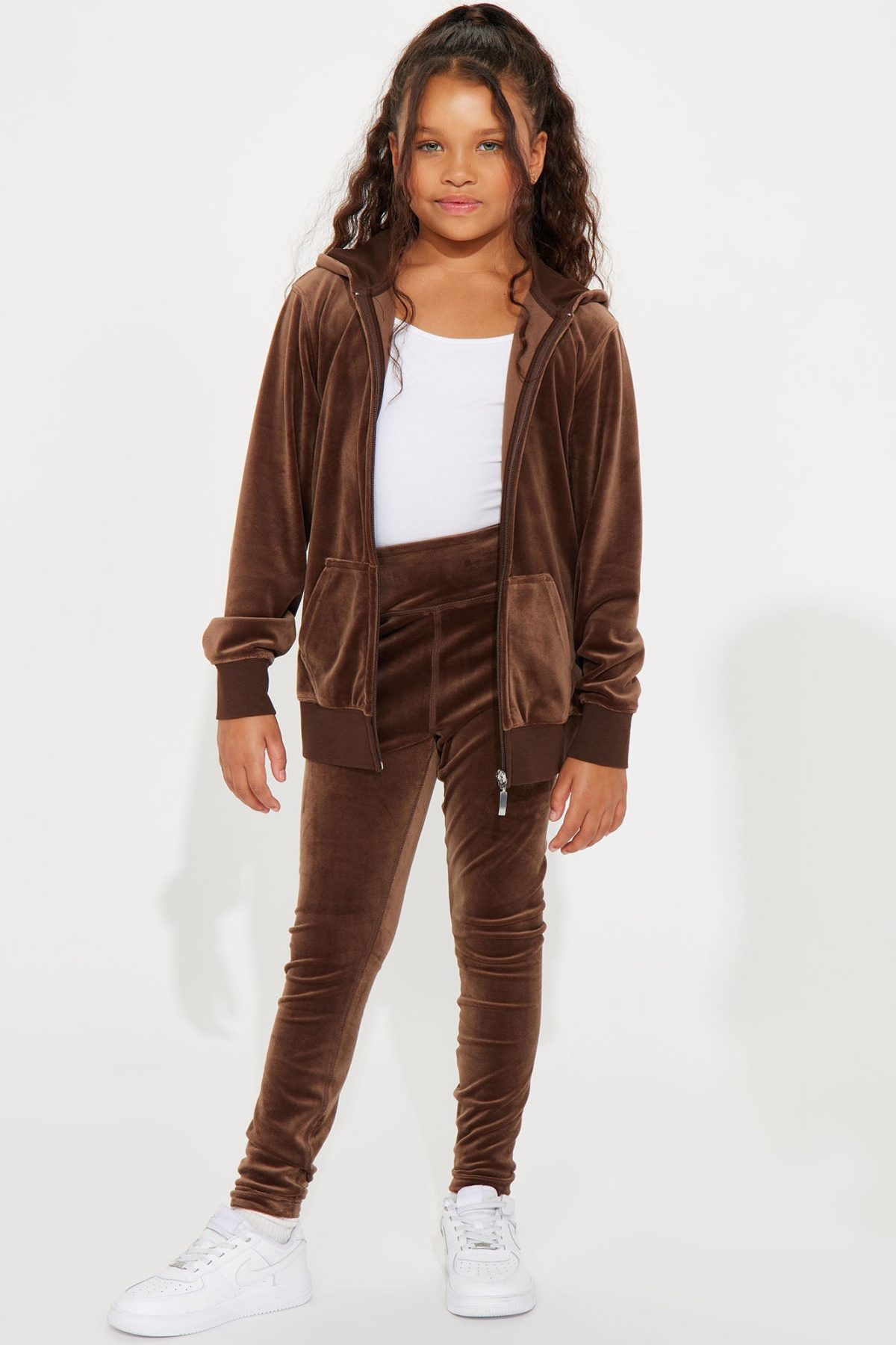 Mini OG Friend Soft Velour Legging Set - Chocolate