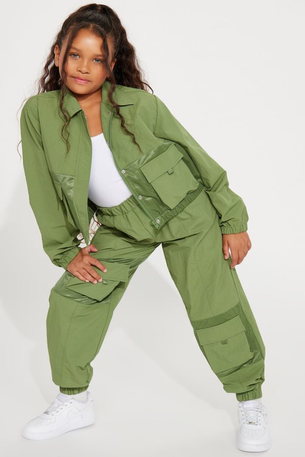 Mini Windy Breaker Pant Set - Olive