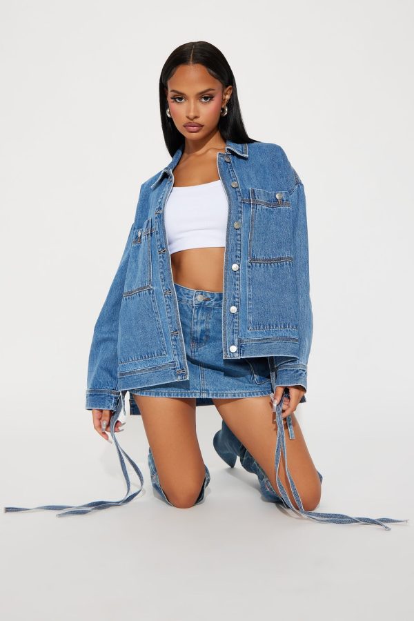 Keeping It Casual Denim Shacket - Medium Wash