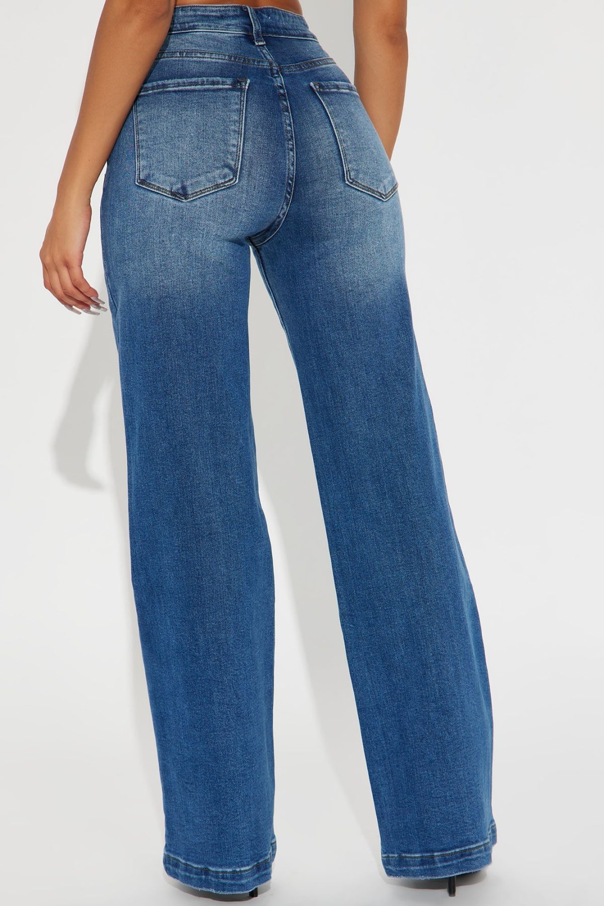 Getting Entangled Studded Stretch Flare Jeans - Dark Wash