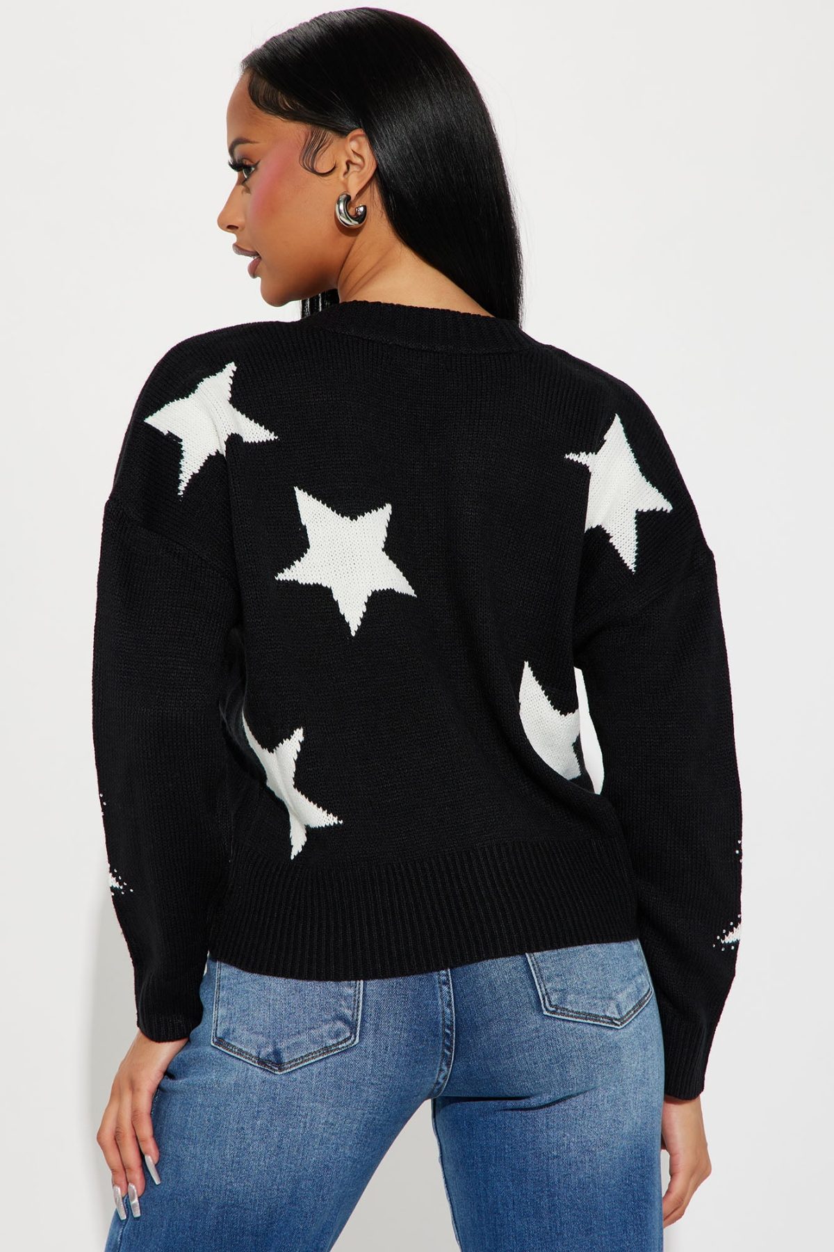 Starry Eyes Embellished Cardigan - Black/combo