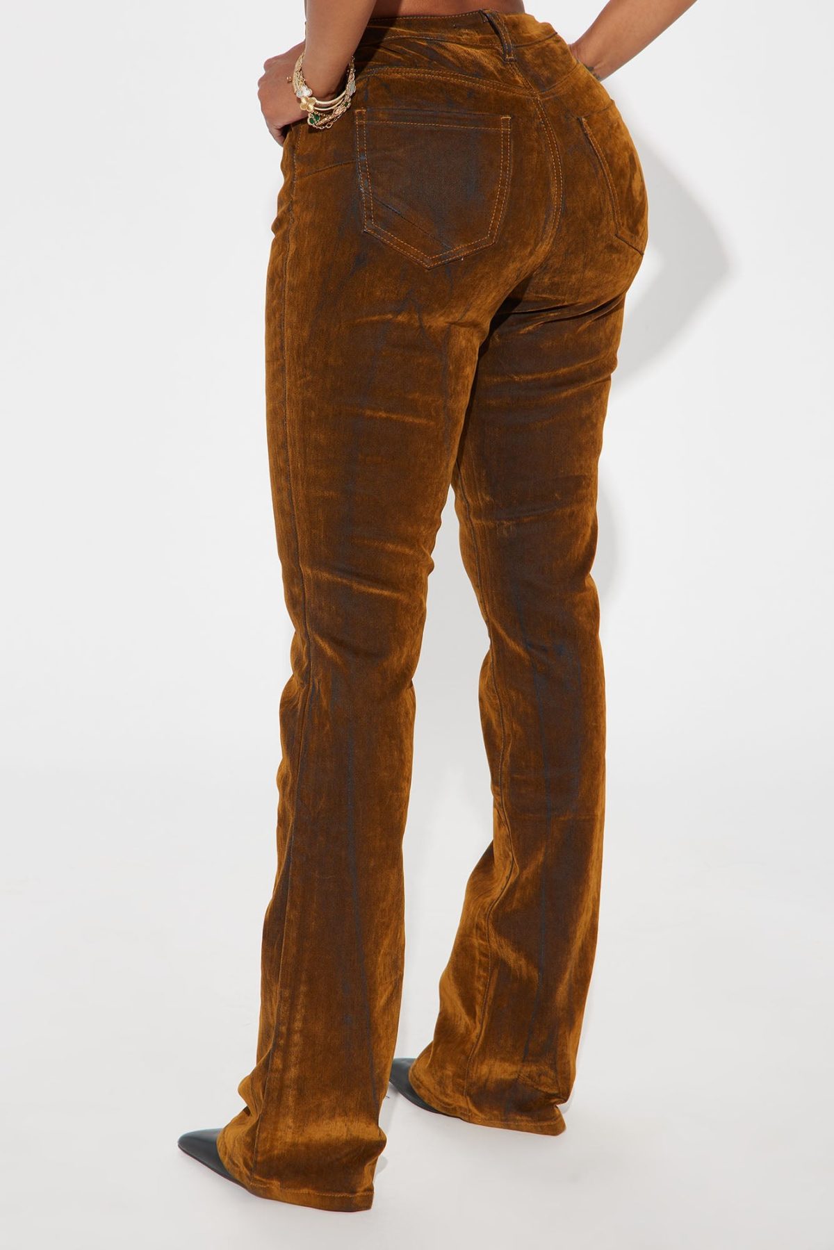 No Interruptions Velvet Bootcut Jeans - Copper