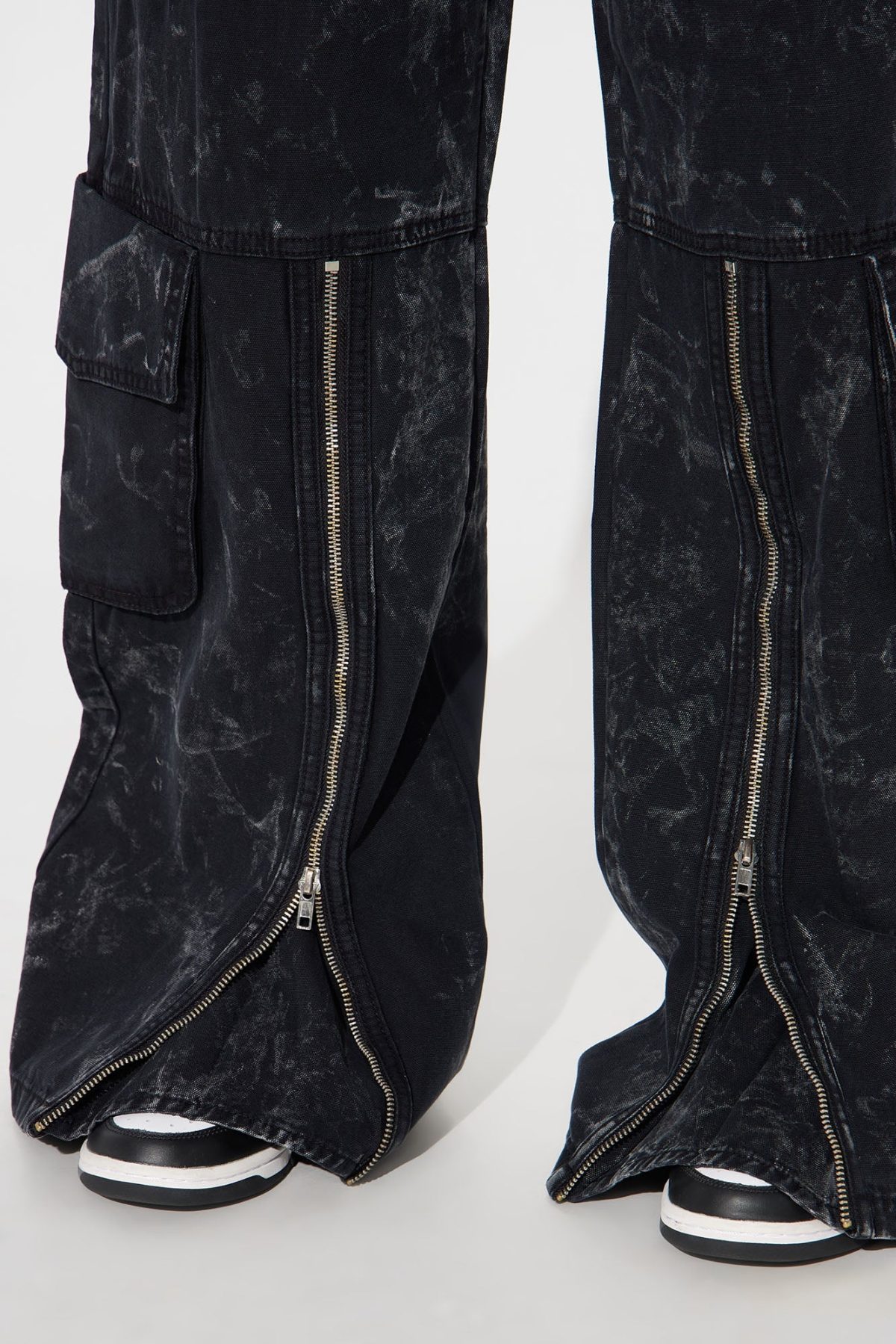 Say No More Wide Leg Cargo Pant - Black