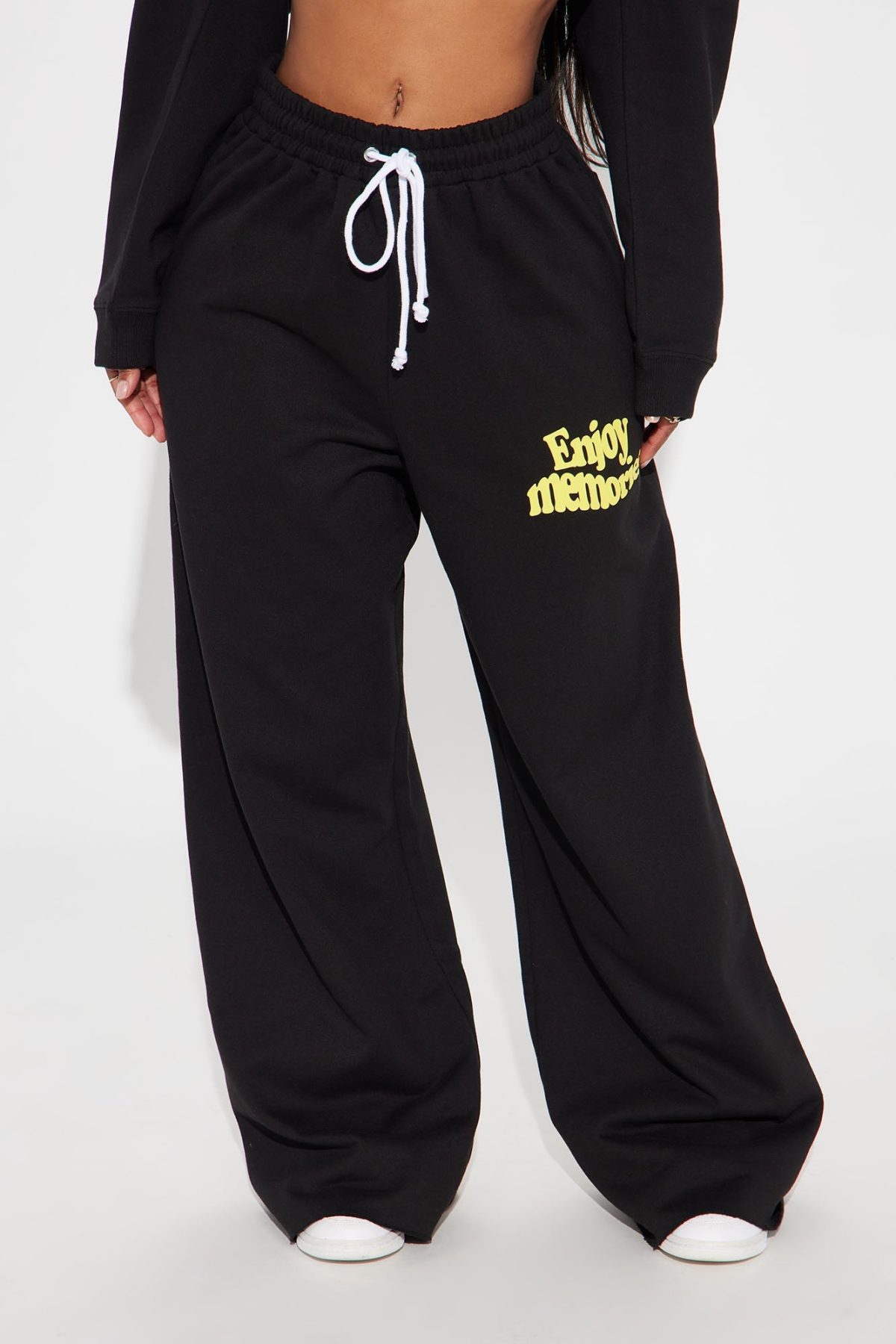 If You're Ready This Wide Leg Pant - Black/Yellow