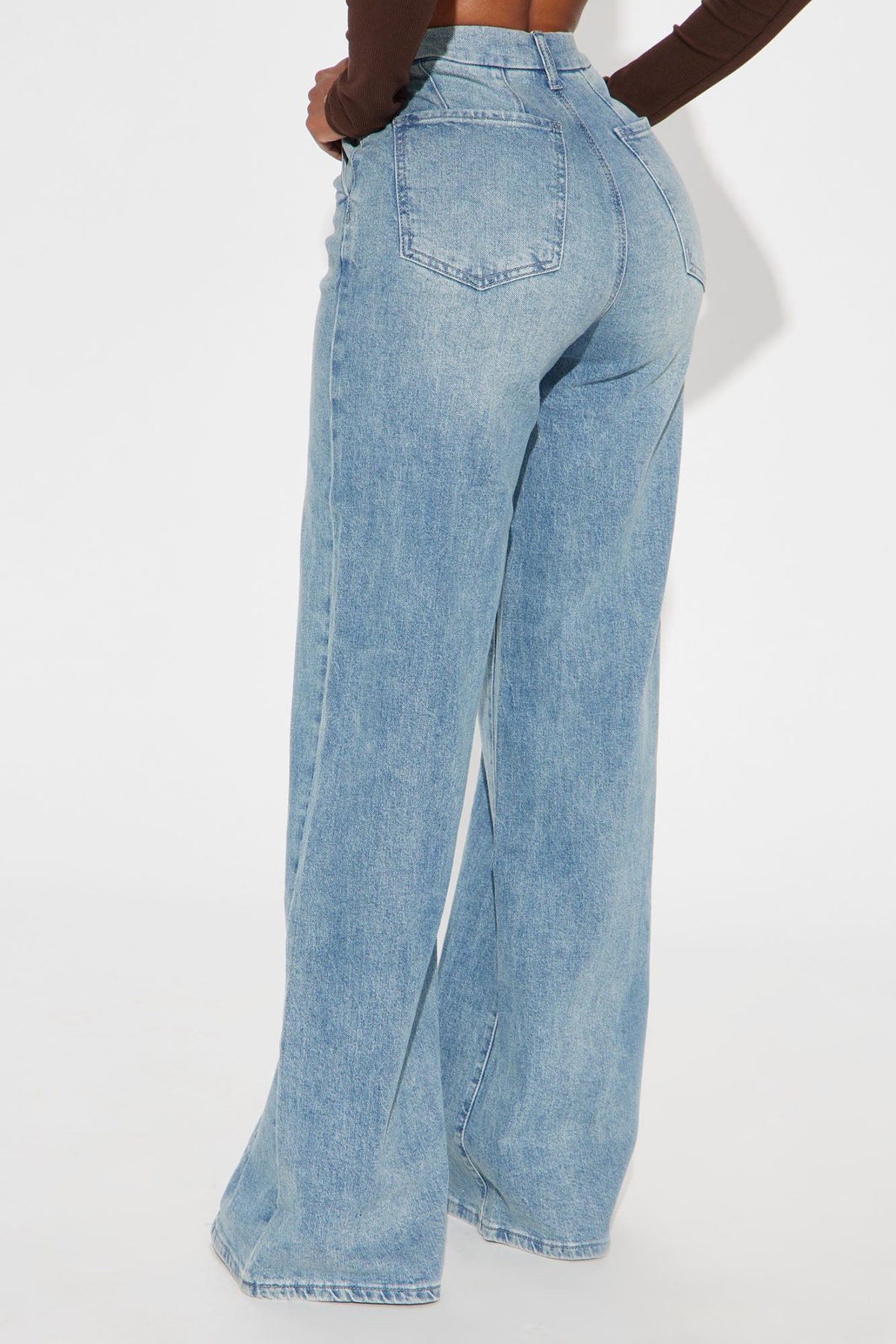 High Value Wide Leg Trouser Jeans - Light Wash