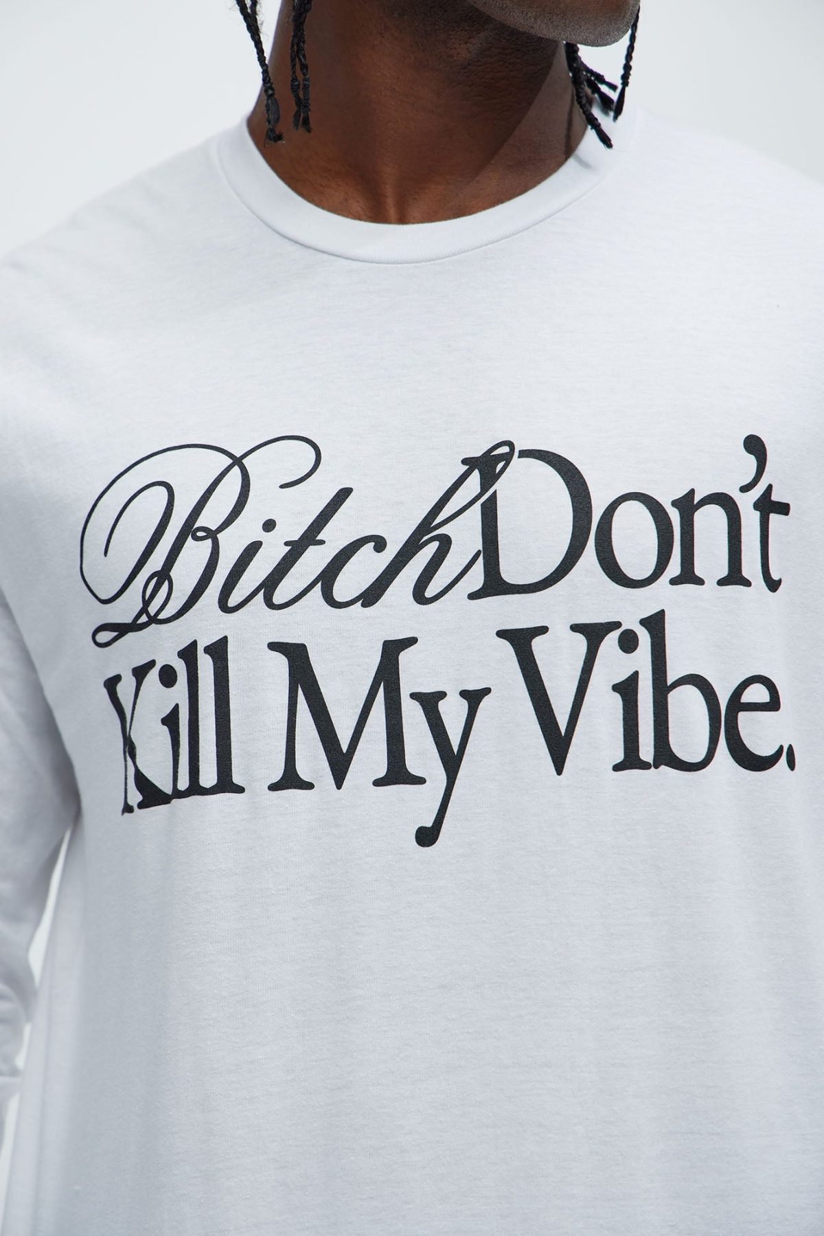 Protect Your Vibe Long Sleeve Tee - White