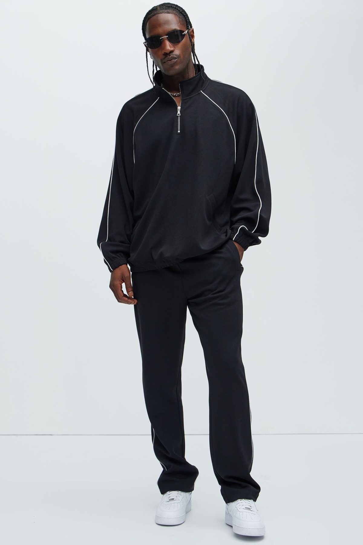 Terry Track Anorak - Black