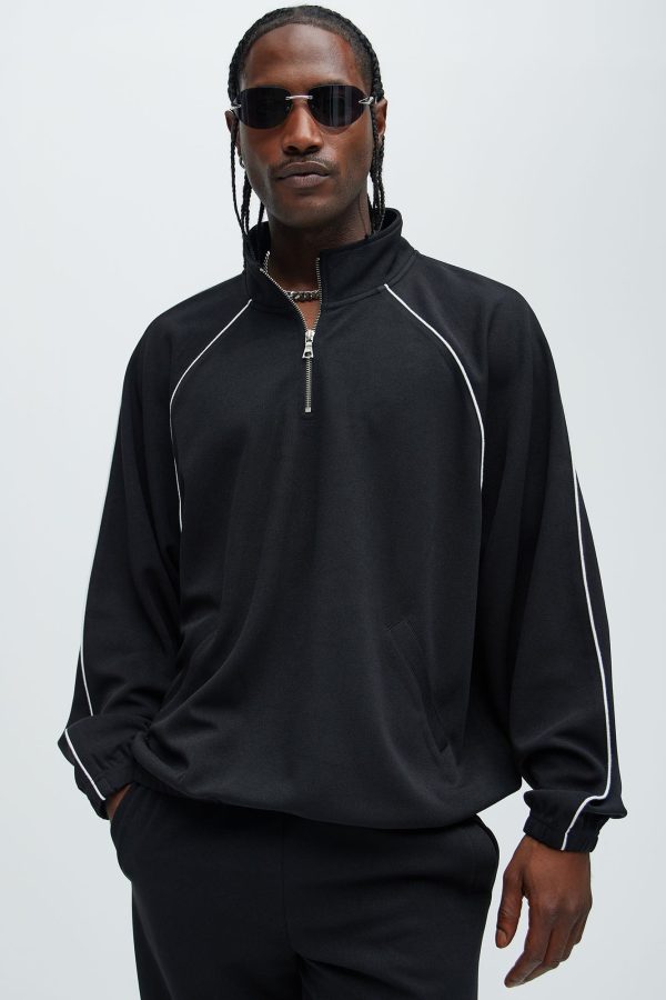 Terry Track Anorak - Black