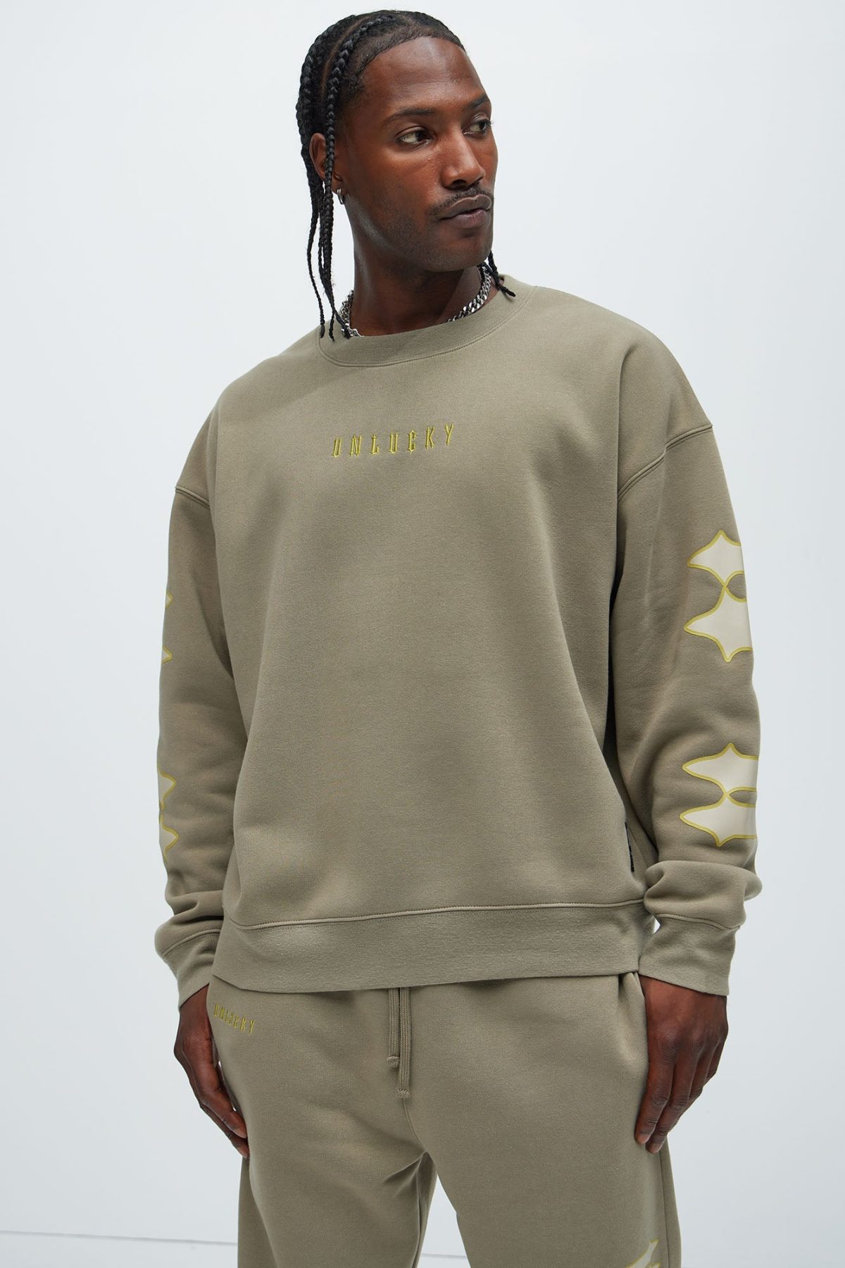 Unlucky Crew Neck Sweater - Olive