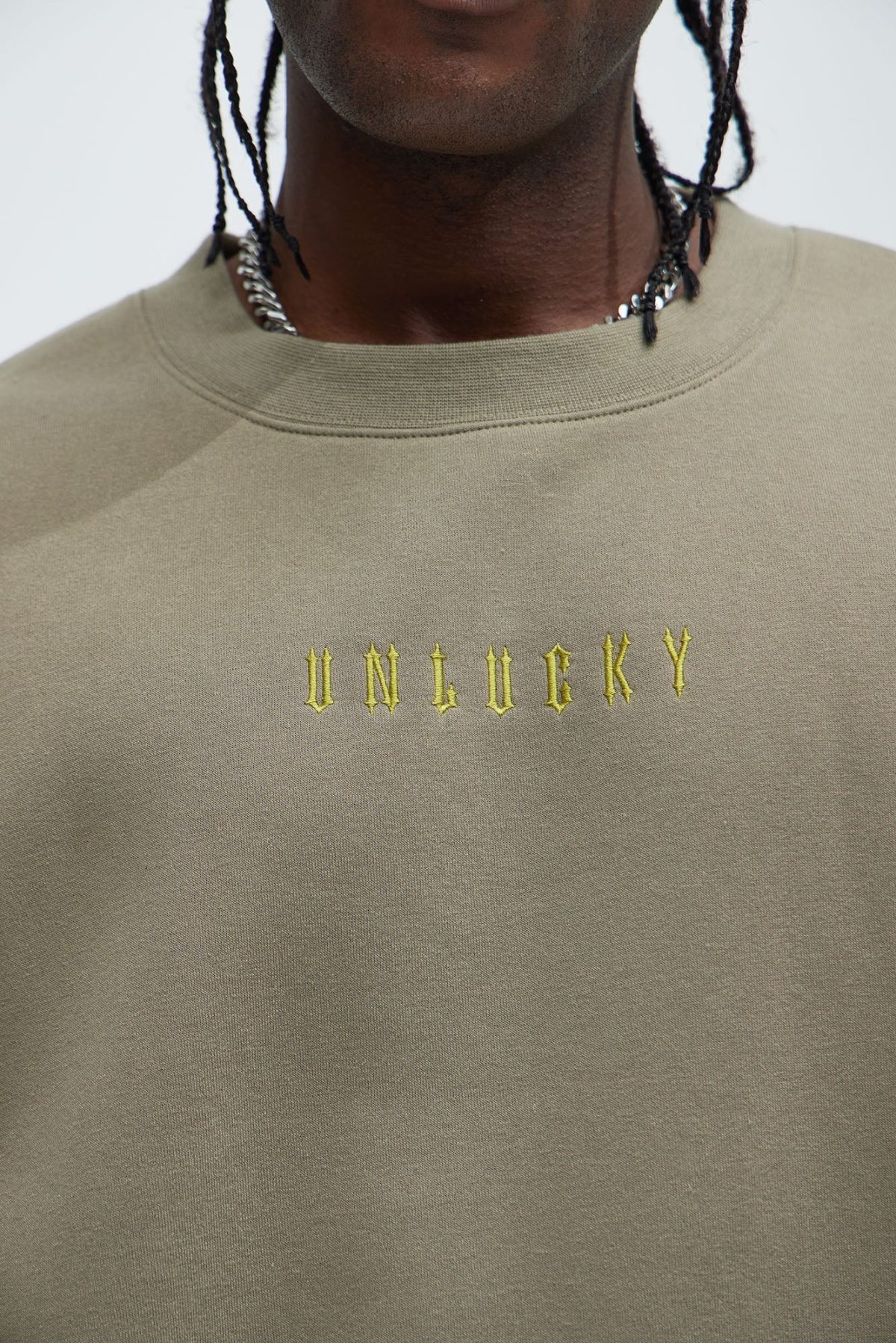 Unlucky Crew Neck Sweater - Olive