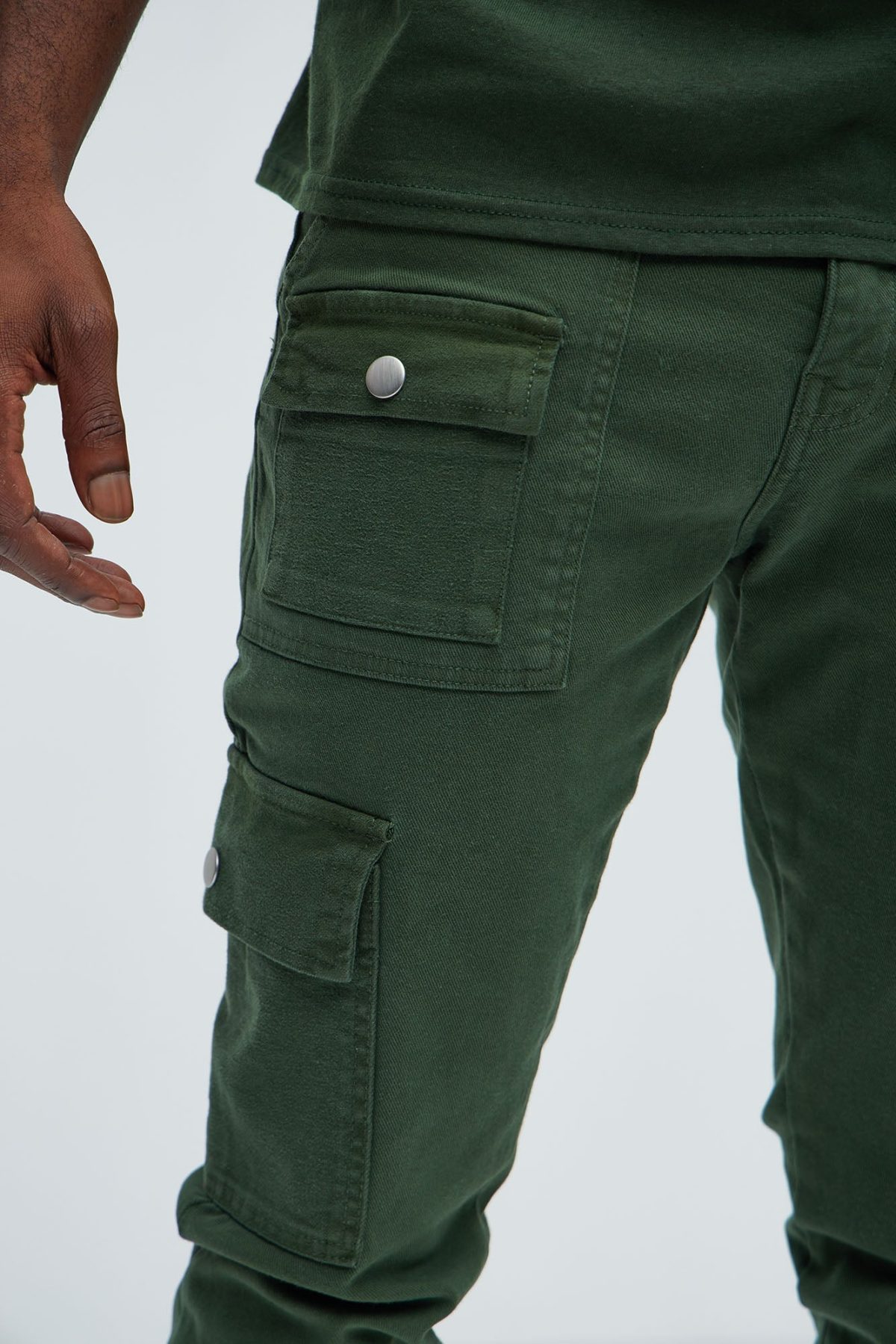 I'm Feeling Stacked Skinny Cargo Pants - Green