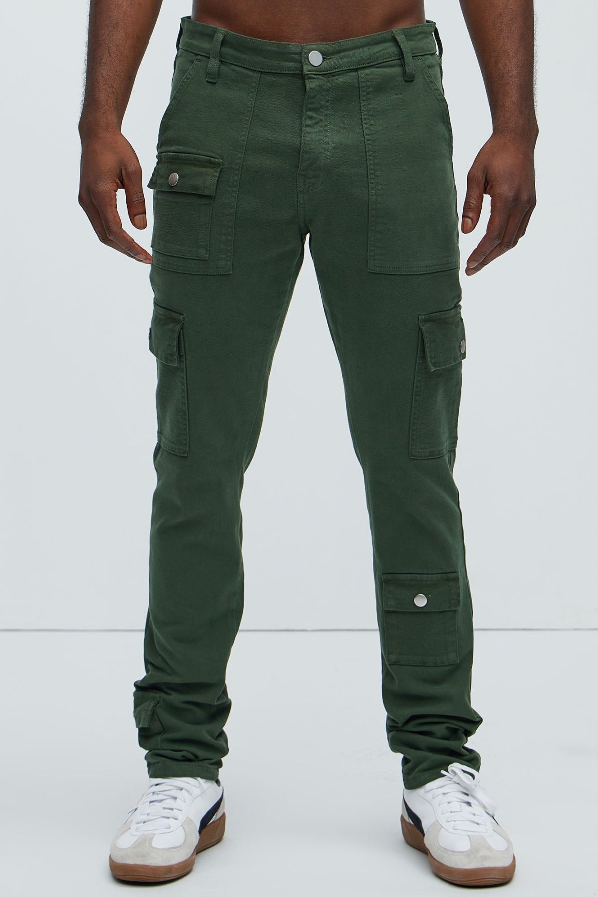 I'm Feeling Stacked Skinny Cargo Pants - Green