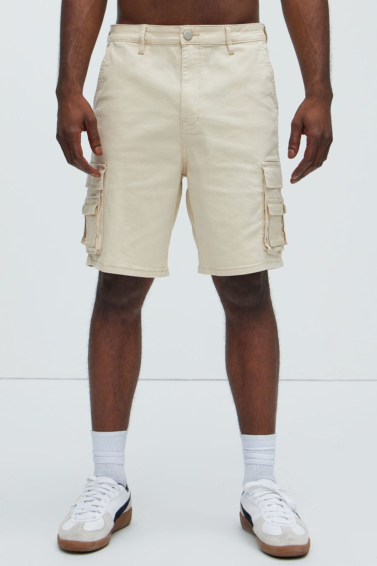 Landon Relaxed Cargo Shorts - Cream