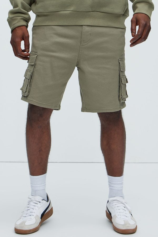 Landon Relaxed Cargo Shorts - Olive