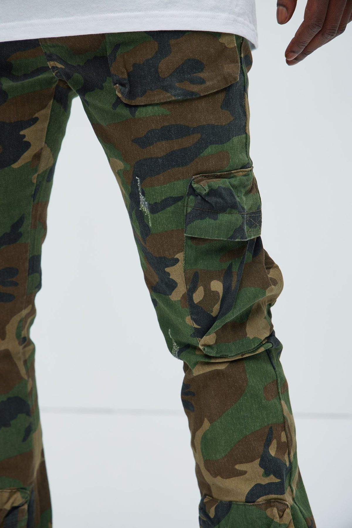 Pick Me Up Cargo Skinny Flare Pants - Camouflage