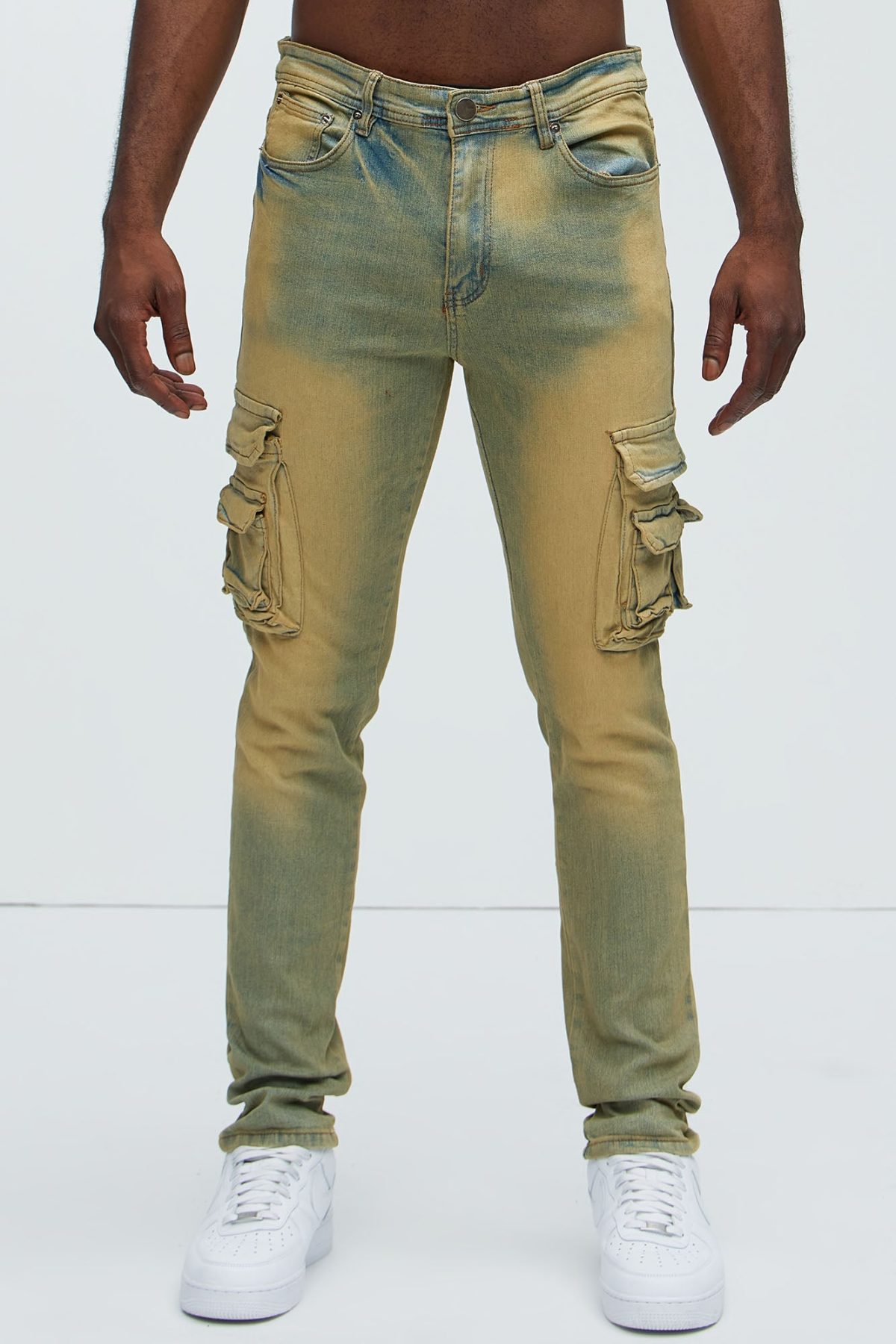 Fall For It Cargo Skinny Jeans - Medium Wash