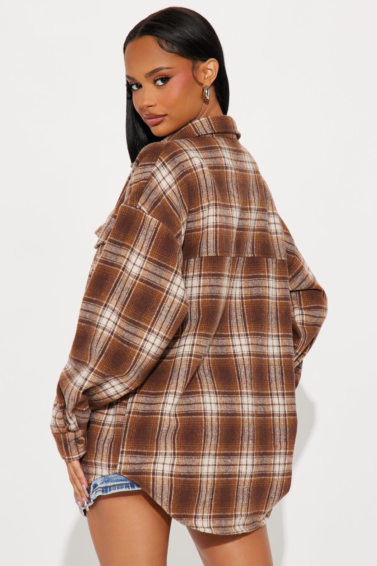 Shania Fringe Plaid Shirt - Brown/combo