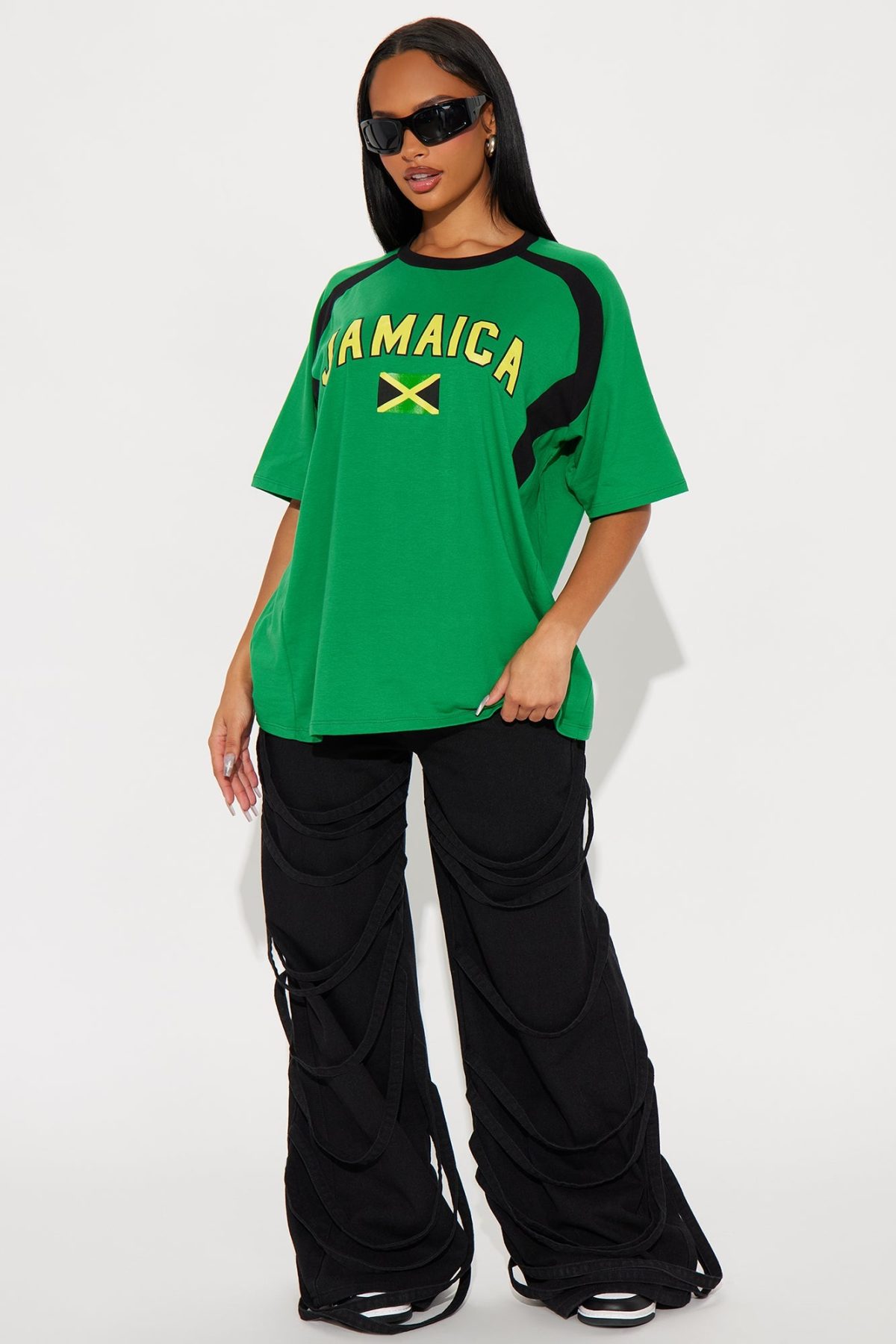 Jamaican Love Oversized Tee - Green