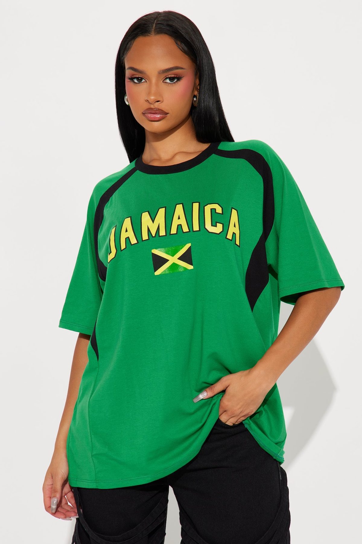 Jamaican Love Oversized Tee - Green