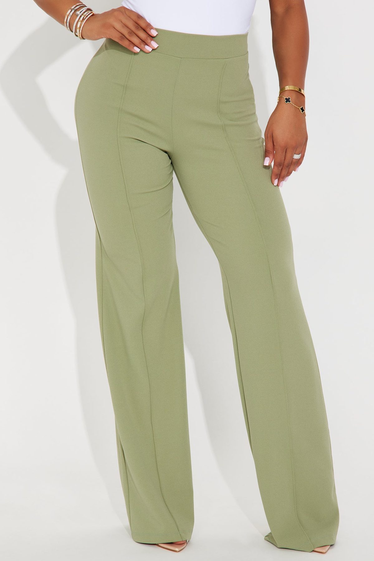 Victoria High Waisted Dress Pants - Sage